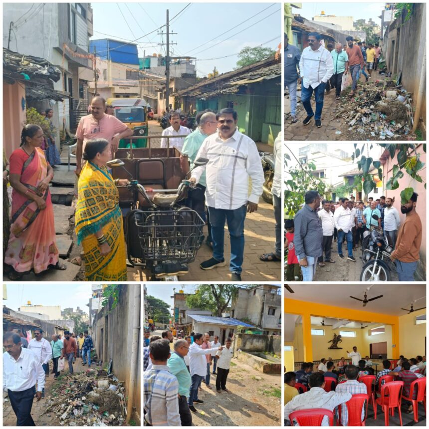 भारतनगर पहिला क्रॉस मधील समस्या निवारणासाठी आ.अभय पाटील यांची पाहणी 